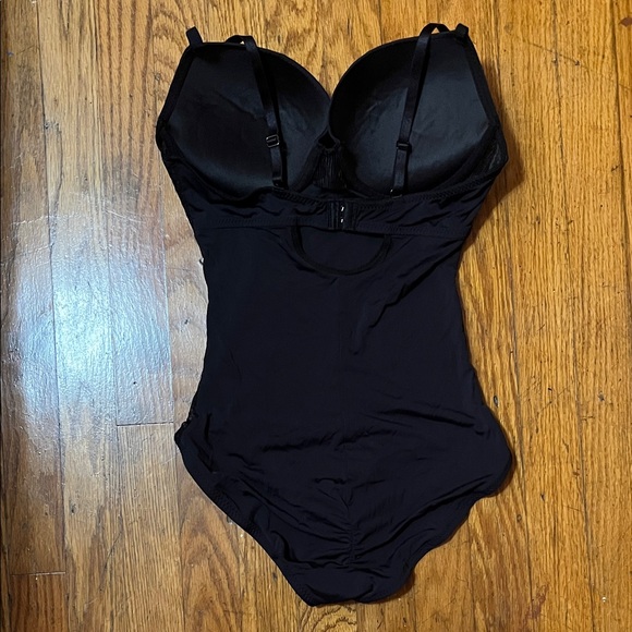 BEBE Push Up Power Mesh Black Lace Shaping Bodysuit Shapewear Size 36D - Picture 7 of 14